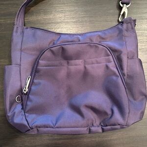 Travelon Crossbody Bucket Bag, purple